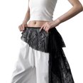 thumbnail image 3 of ManxiVoo Lace Wrap Asymmetrical Layered Skirt with Tie Waist Scarf Belt for Women Casual Wear, 3 of 7