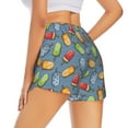 thumbnail image 4 of Picia Fruit Ice Cream Pattern Women's 2 in 1 Athletic Running Shorts High Waisted Workout Casual Gym Sweat Shorts with Comfy Liner Zipper Pockets-X-Large, 4 of 9