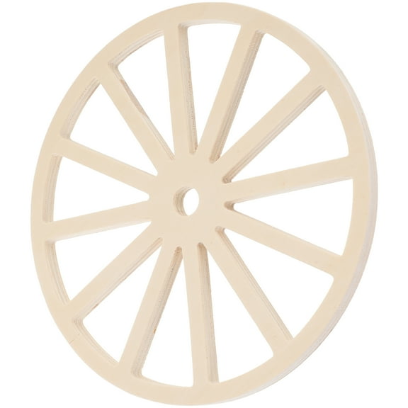 NICEXMAS Vintage Wooden Wheel Wall Art Beige Decorative Wall Hanging for Home and Garden