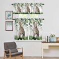 thumbnail image 4 of Kitchen Window Curtains Valance and Tier Set, Easter Buuy Pastoral Rabbit Tail Rod Pocket Tier Curtain Valance Set, Green Leaves Meadow Light Filtering Cafe Curtains for Bedroom Living Room, 4 of 9