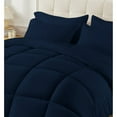 thumbnail image 3 of 5 Piece New Fluffy Pattern Comforter Set, 800 TC, 100% Egyptian Cotton, Full/Queen Size Navy Solid, 3 of 6