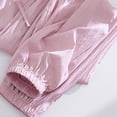 thumbnail image 4 of WHLBF Pants for Women Plus Size Solid Color High Waist Casual Elastic Waist Drawstring Jogger Pants Pink L, 4 of 5