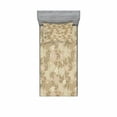 thumbnail image 2 of Ambesonne Floral Fitted Sheet & Pillow Sham Set, Daisies Romantic Ornate, Full, Tan Pink Cream, 2 of 3