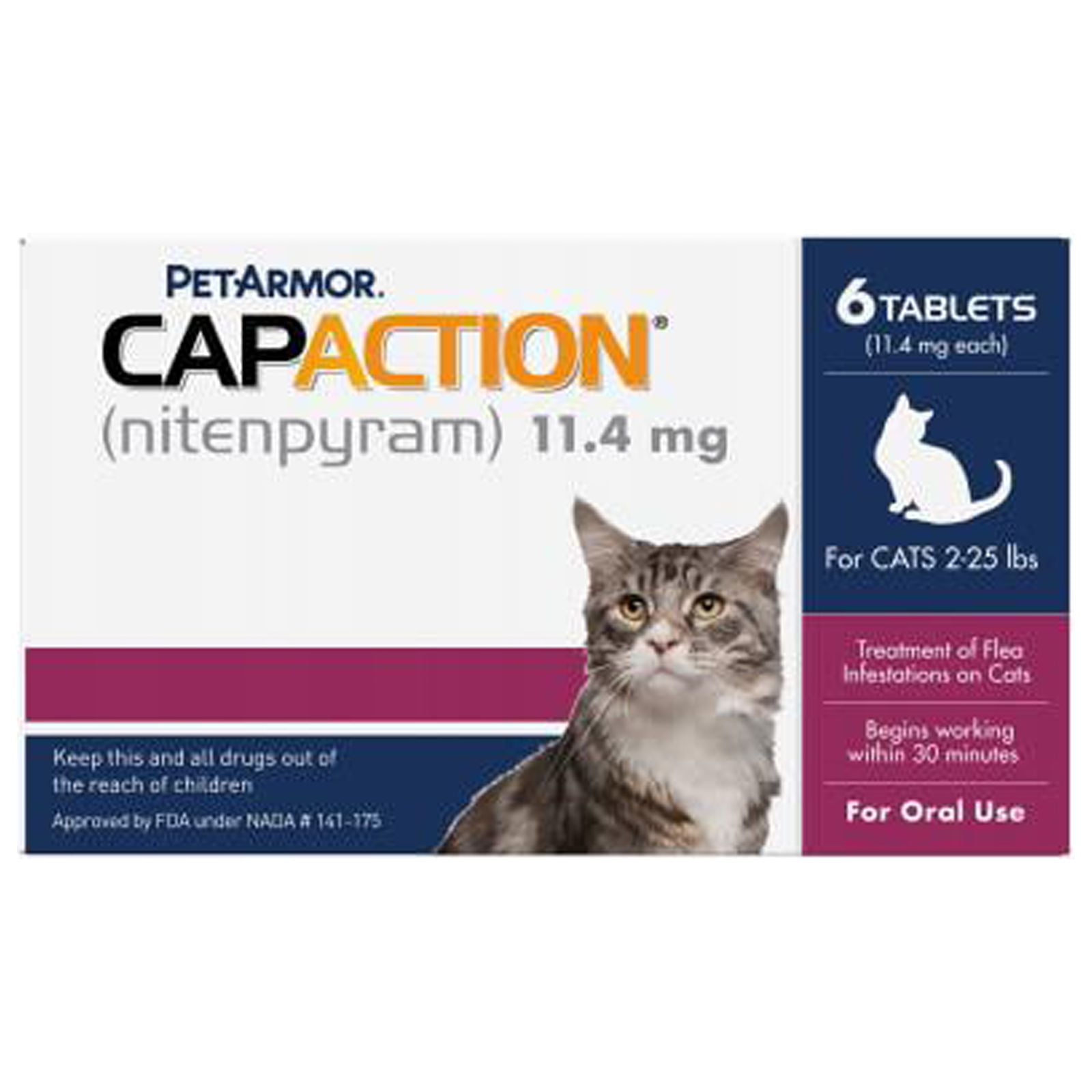 PetArmor 03109 CapAction FastActing Oral Flea Treatment for Cats 225