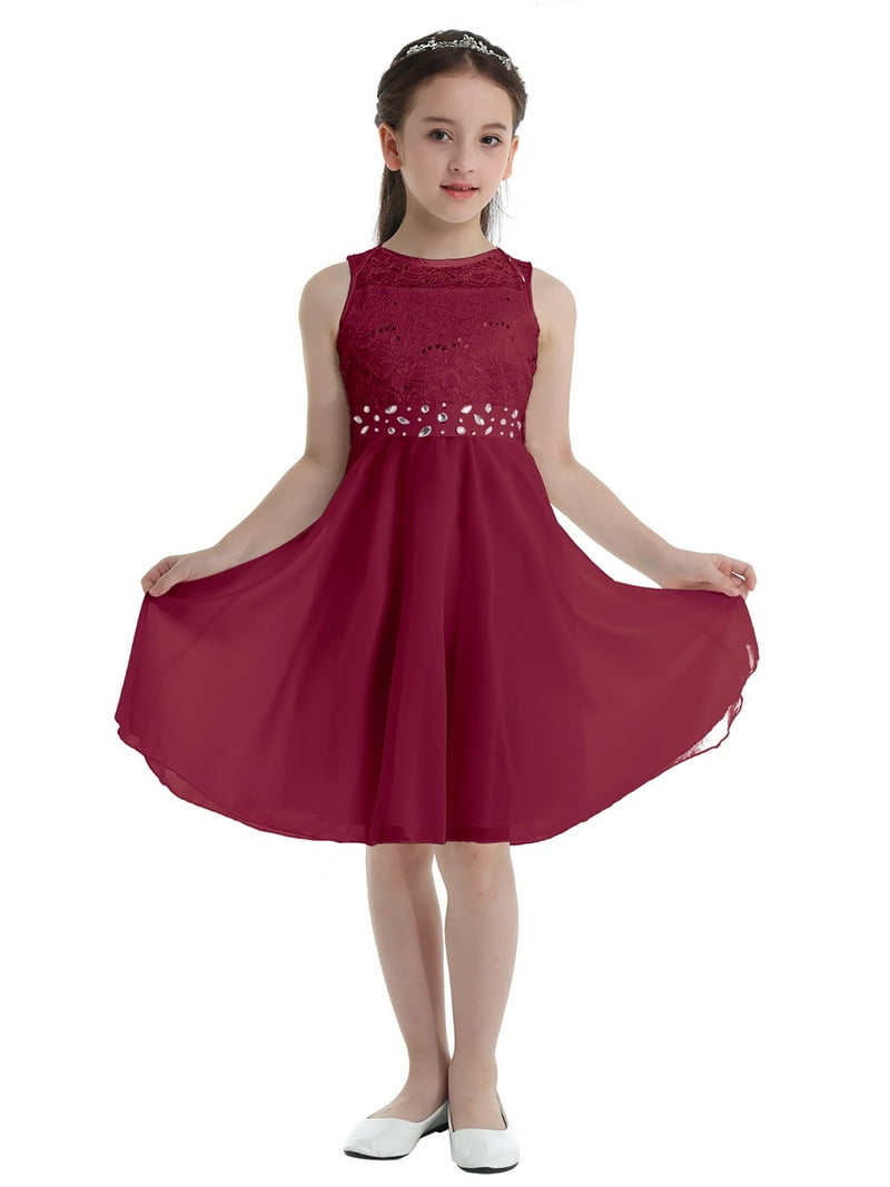 Zaldita Flower Girls Dress Vintage Sleeveless Beads Tulle Dresses Wedding  Pageant Formal Prom Ball Gown Red 6 - Walmart.com