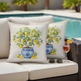 thumbnail image 4 of Outdoor Waterproof Pillow Covers Watercolor Potted Lemon on Burlap Decorative Throw Pillow Protectors,Pillowcase Cushion Cases for Patio Sofa Garden Couch,16x16in,Pack of 2, 4 of 14