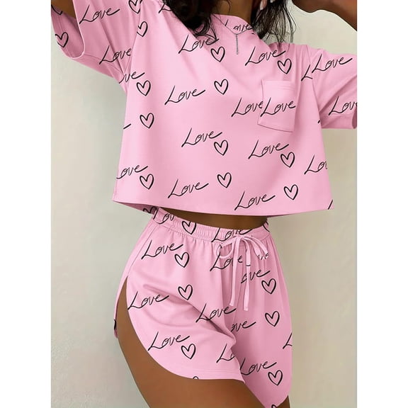 Endives Womens Pajama Sets Side Split Short Sets Cute Striped Crop Top and Short 2 Piece Comfy Loungewear Summer Matching Sets Women Clothing