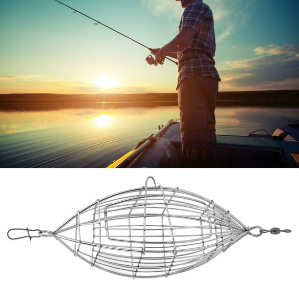 Buy Auf Fishing Trap Basket Baits Thrower Metal Spring Cage Manual