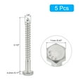 thumbnail image 2 of Unique Bargains Hex Head Lag Screws Bolts, 1/4' x 2-1/2' 304 Stainless Steel Partial Thread Wood Screws, 5 Pack, 2 of 6