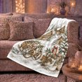 thumbnail image 6 of Snowy Mountain Village Chalets Holiday Scene Wrapped Presents, Peaceful Mountain Lake Scene, Warm Flannel Blanket for Cabin and Lodge, Outdoor Lovers Camping Gift, Festive Home Decor, 6 of 9
