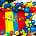 thumbnail image 6 of AOWEE Boys Birthday Building Brick Decorations, Colorful Balloon Arch Birthday Party Building Blocks Decorations with Happy Birthday Banner for Boy Baby Shower Child Birthday Anniversary, 6 of 7