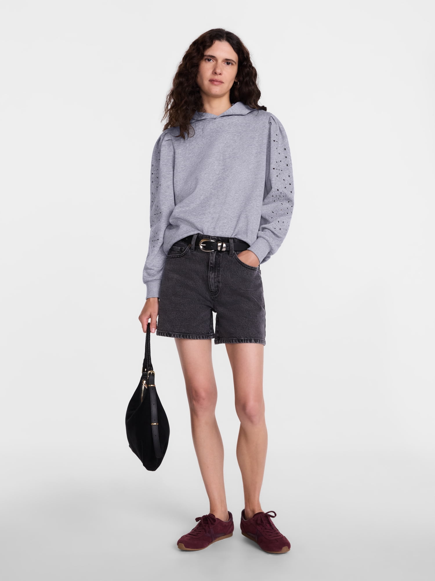 Scenario Women's and Women's Plus Eyelet Hoodie with Long Sleeves, Sizes XS-4X