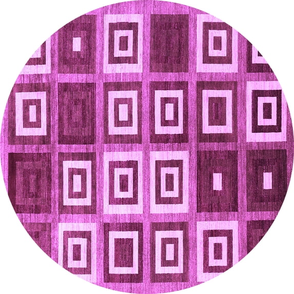 Ahgly Company Indoor Round Abstract Purple Contemporary Area Rugs, 5' Round