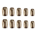 thumbnail image 2 of FCOGIN Medium Square, 24 Pieces, Gold, Metallic Series, Acrylic False Nail, Press on Nail, 2 of 5