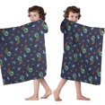 thumbnail image 4 of Navy Dinosaurs Space Surfing Pattern Hooded Bath Towel，50"x30" for Ages 3 To 12 Kids, Quick Dry Lightweight Soft Microfiber Hood Beach Towel Cover Up for Kids, 4 of 7