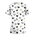 thumbnail image 4 of TIMIFIS Hauts de Sarrau d'Infirmière pour Femmes de la Saint-Valentin Uniforme de Travail Manches Courtes Col en V Blouse T-shirt de Travail avec Poches - Imprimé Noir, 4 of 5
