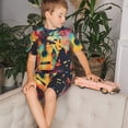thumbnail image 4 of Fotbe World Map Guitar Illustration Pijama Estampada de 2 Piezas para Niños – Ropa de Dormir de Manga Corta Cómoda para Niños y Niñas, Camiseta y Shorts de Algodón-Small, 4 of 6
