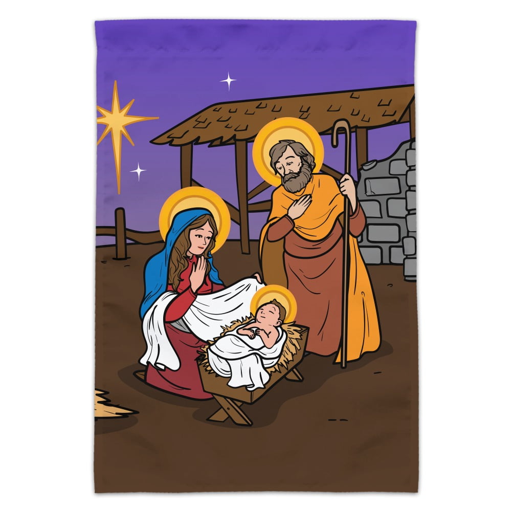 Christmas Mary Joseph Baby Jesus is the Reason Sheep House Flag 40x28 