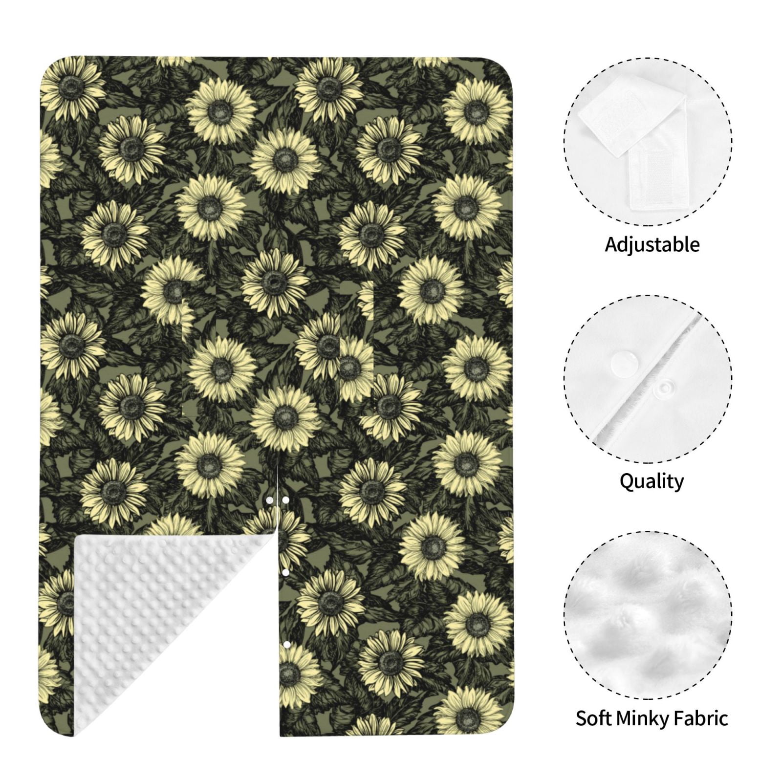 Naloa Sunflowers Baby Car Seat Cover, Breathable Baby Carrier Cover, Multiuse Baby Carrier Cover & Nursing Breastfeeding Cover