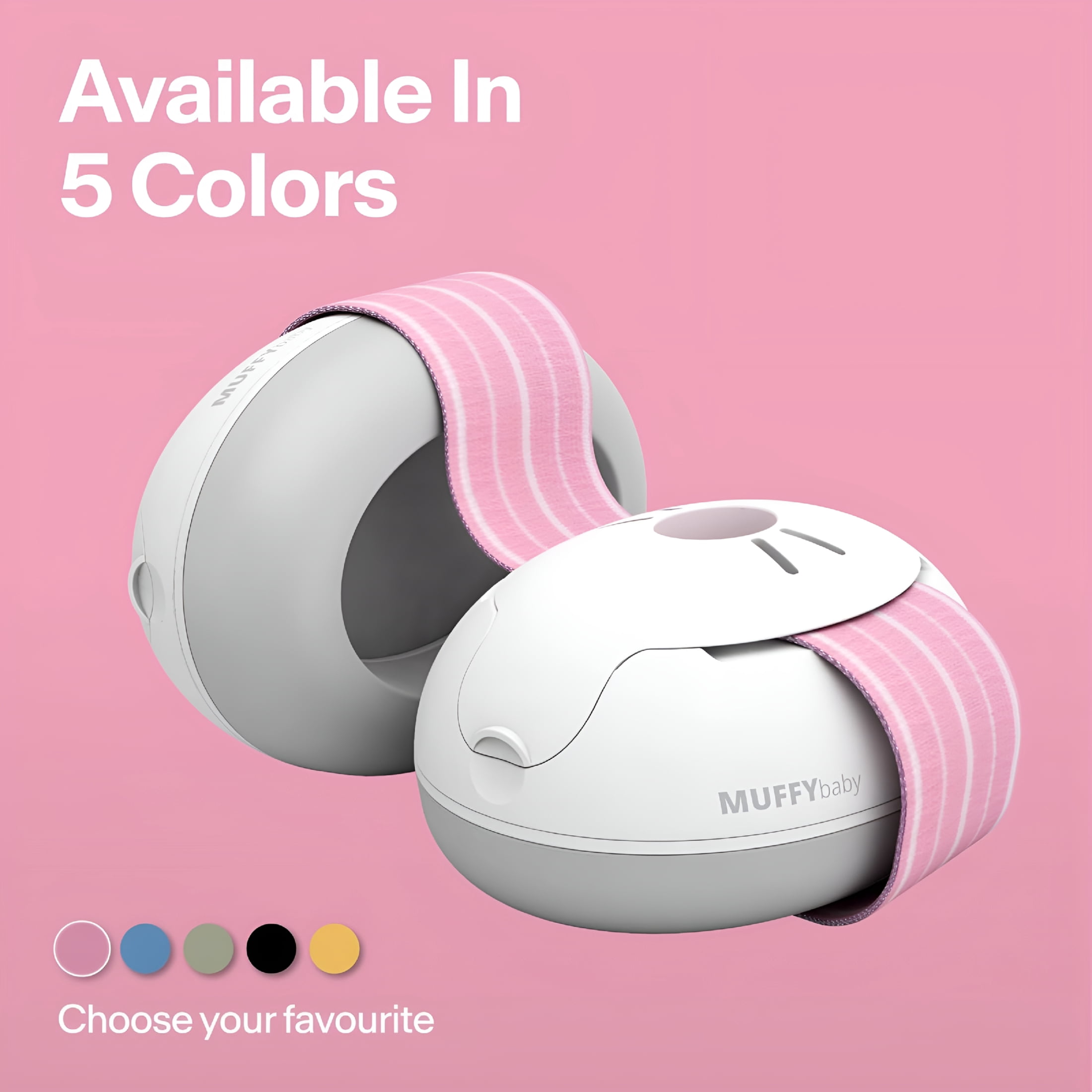 XIRQI Baby Ear Protection for Babies and Toddlers Up to 36 Months-Noise Reduction Earmuffs-Comfortable Baby Headphones Against Hearing Damage&Improves Sleep-Pink