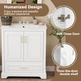 thumbnail image 6 of 30 Inch Bathroom Vanity with Sink, Modern Freestanding Storage Cabinet with Soft-Close Doors and Ceramic Basin for Bathroom Organization, White, 6 of 11