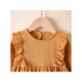 thumbnail image 4 of xiaxaixu Robe d'Automne pour Filles, Couleur Unie Col Rond à Volants Manches Longues, 4 of 8