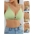 thumbnail image 4 of Elvqul Womens Bras Plus Size Bra Push Up Green Full Coverage Seamless Bras for Women Front Closure, 4 of 4