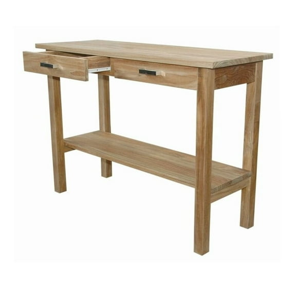 Anderson Teak Atlanta Rectangular Serving Table With 2 Drawers And 1 Shelf