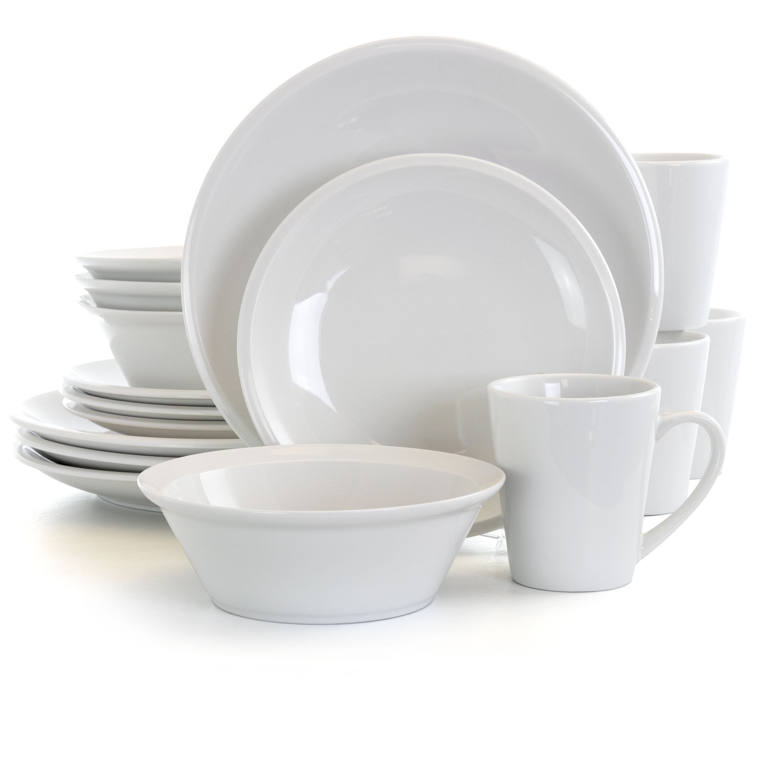 Gibson Home Premiere 16 Piece Fine Ceramic Dinnerware Set in White