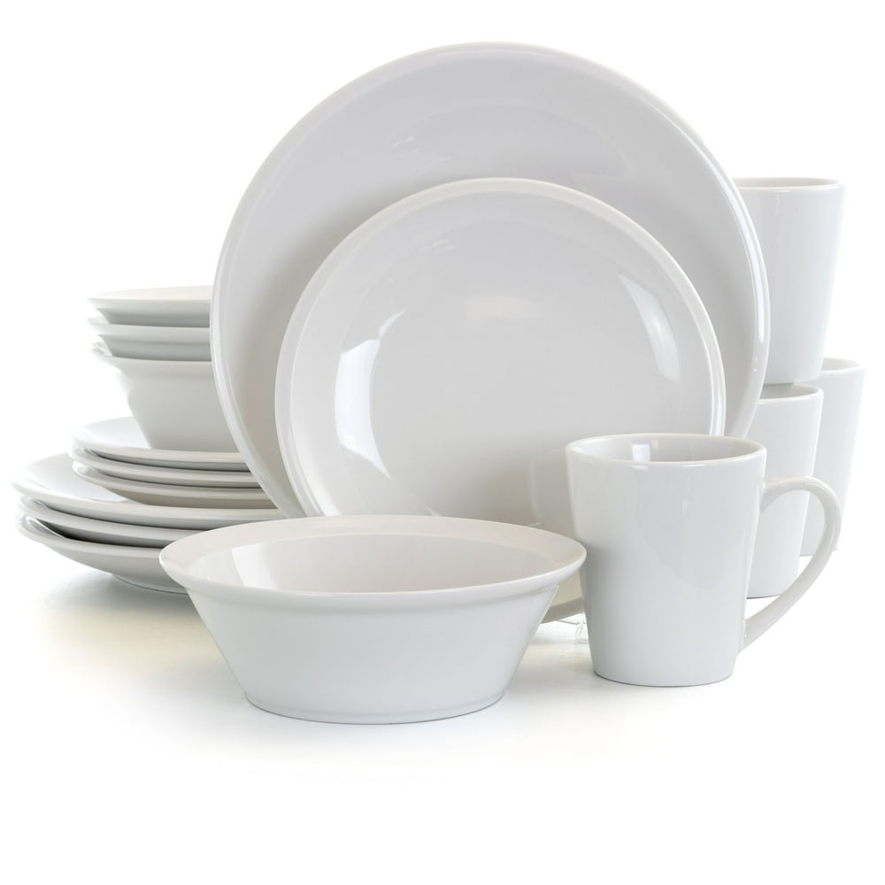 Gibson Home Premiere 16 Piece Fine Ceramic Dinnerware Set in White