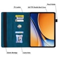 thumbnail image 4 of DWaybox Case for Realme Pad 3 11.6 inch Released 2026, Retro PU Leather & TPU Hybrid Shockproof Cover with Kickstand, Card Slots, Anti-Slip Grip Strap -Peacock Blue, 4 of 4