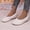 Beige, variant on Loafers for Women Winter Comfy Warm Fuzzy Lined Flats Low Heel Outdoor Casual Walking Cotton Shoes