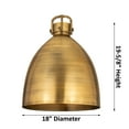 thumbnail image 3 of Innovations Lighting  Newton Metal Bell - 1 Light 18" Stem Hung Pendant Brushed Brass, 3 of 5