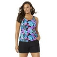 thumbnail image 1 of Swimsuits For All Women's Plus Size Classic Tankini Set with Cargo Short, 1 of 4