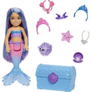Barbie Mermaid Power Chelsea Doll with Two Ocean Pets, Treasure Chest and Accessories