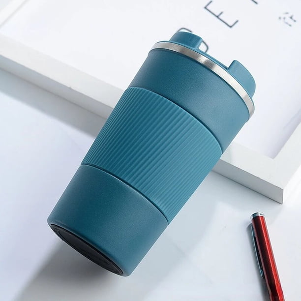 Termo de café de acero inoxidable 380 con funda antideslizante, frasco de vacío para coche, frasco aislado de viaje, 510ml/304 ml