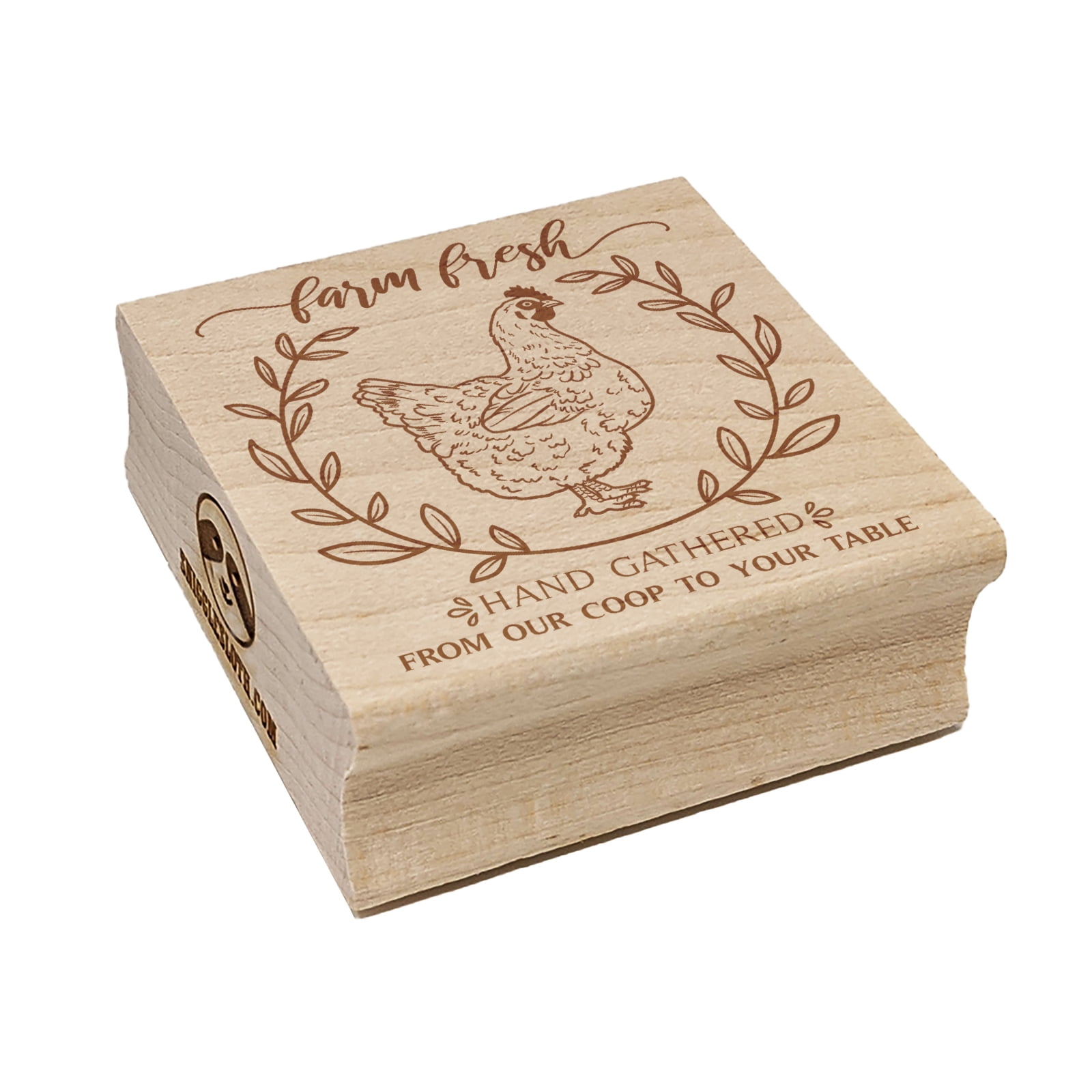 Chicken Running Laying Eggs Chicken Egg Rubber Stamp 3/4 Inch Small