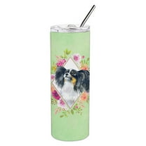 Carolines Treasures CK4325TBL20 Papillon Green Flowers Stainless Steel 20 oz Skinny Tumbler 20 oz multicolor