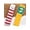 Yellow+White, variant on Fuzzy Thigh High Long Striped Socks Cartoon Animal 2 Pairs Pack