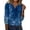 Floral Blue, variant on Women Blouses Casual Long Sleeve Fall Tops Henley V Neck Floral Shirts Dressy Summer Spring Clothes