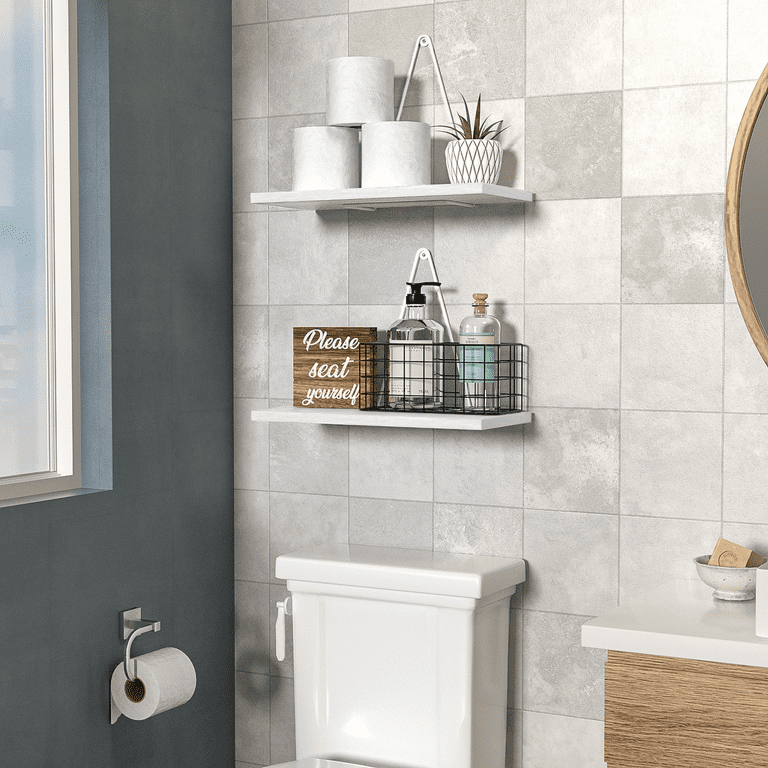 White Modern Shower Shelf Bathroom Sfelf Floating Shelf 