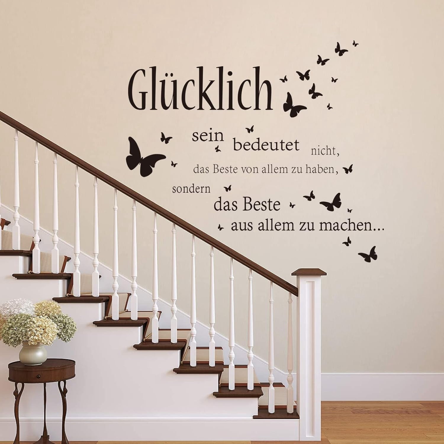 QTH Wall Stickers Written and Phrases Wall Sticker Quotes Black Butterfly Wall Stickers for Bedroom Living Room Office