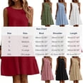thumbnail image 3 of Dresses for Women Crew Neck Sleeveless Mini Dress Fashion Soild Color Pleated Cotton-Linen Button Sundress with Pocket, 3 of 6