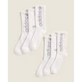 thumbnail image 3 of Adidas Men's Athletic Sport Moisture Wicking Cushioned Crew Socks 6 Pack, White/Grey, (Shoe Size 6-12), 3 of 3