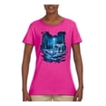 thumbnail image 2 of Tiger In The Snowy Cold Night Predator Animal Lover Womens Graphic T-Shirt, Fuschia, 2XL, 2 of 3