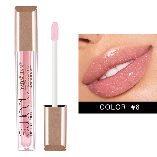Fiudx Brillo de Labios Brillante, Delicioso Color de Labios Color Miel, Aplicación Cómoda con Pincel Suave, Textura Transparente Superpuesta, Creación Versátil de Labios Brillantes, Uso Unisex para E