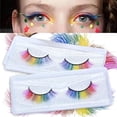 thumbnail image 1 of pares de pestañas de arco iris, pestañas de colores, pestañas Cateye, pestañas postizas tenues y esponjosas, extensión de pestañas sintéticas de aspecto Natural 3D, 1 of 4
