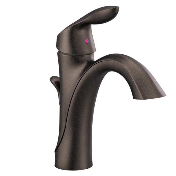 Moen Oil-Rubbed Bronze Single Hole Bathroom Sink Faucet Trim Kit with Deck Plate and Water Drain, Ideal for Bath Vanity Sinks