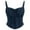Navy, variant on Women Corset Lace Up Cami Crop Tops Ruched Casual Sleeveless Tank Top Shapewear Dressy Trendy Party Bustiers White M