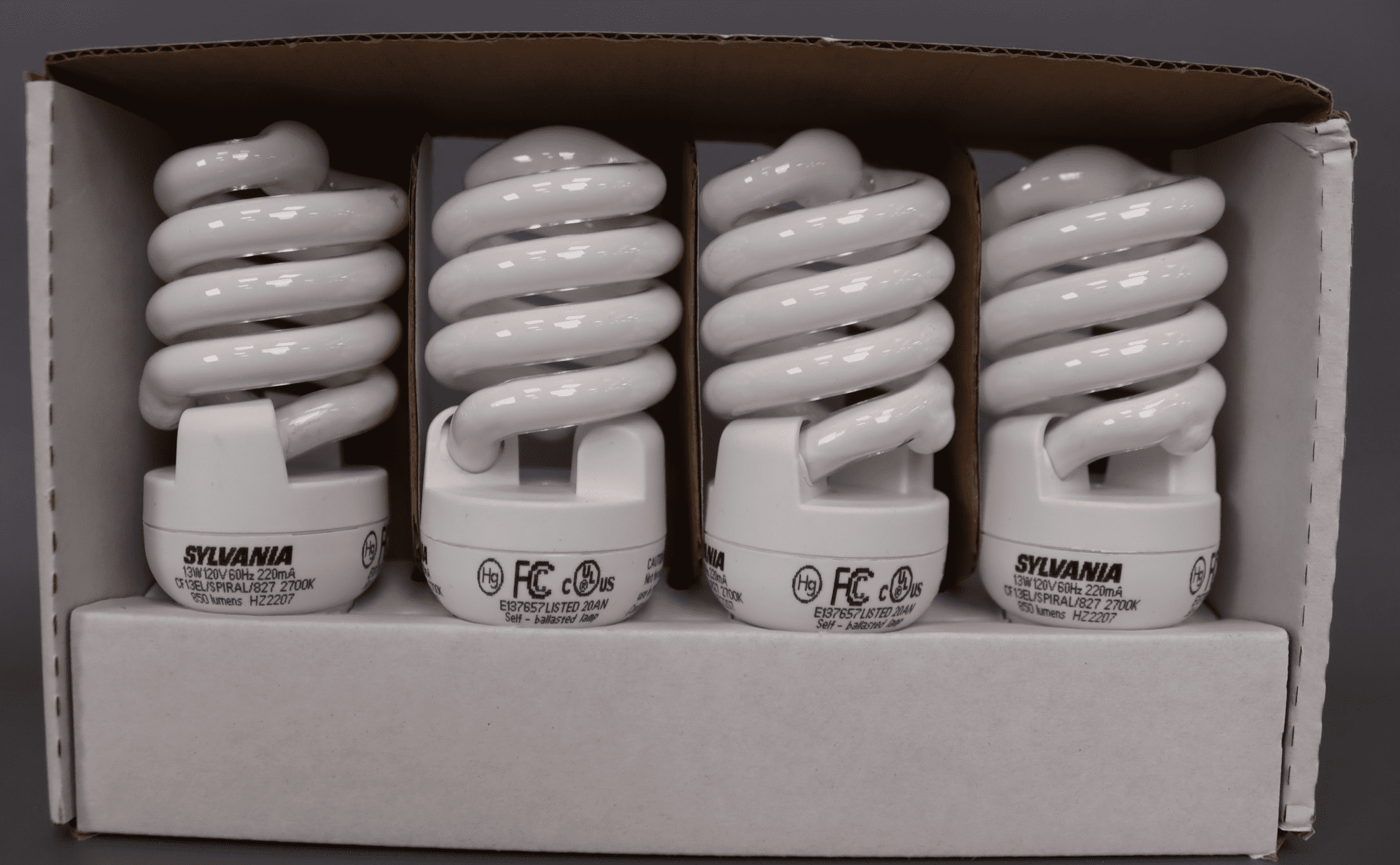 Sylvania CFL T2 Twist Light Bulb, 60W Equivalent, Efficient 13W, 850 Lumens, Medium Base, 2700K, Soft White - 8 Pack (26363)
